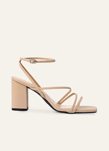 front Ankle Strap Block Heel Sandals