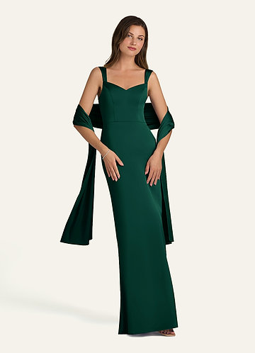 front Azazie Matching Color Stretch Satin Shawl