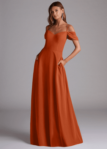 open lace back dress Mac Duggal Women's Sequined Ruched One Shoulder Gown - Orange