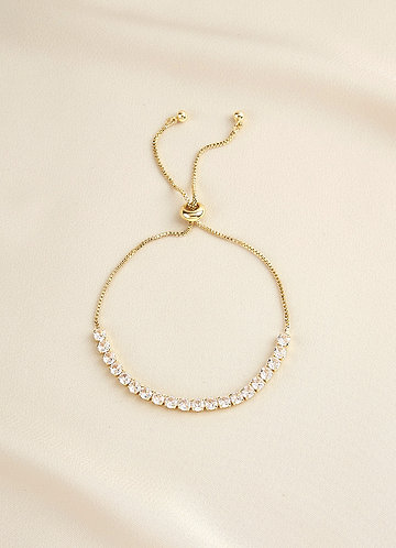 front Rhinestone Adjustable Strand Bracelet