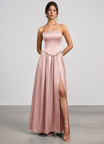 Romilly Light Pink Luminous Satin Maxi Dress image1