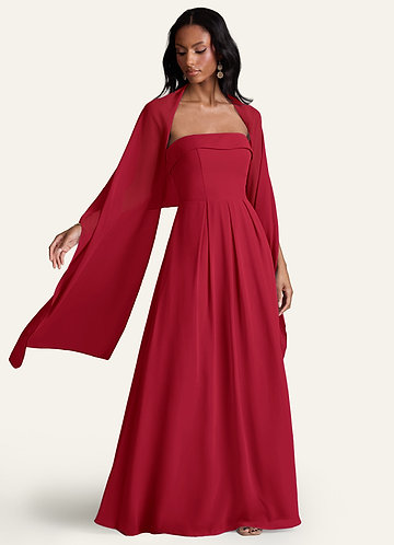 front Azazie Matching Color Chiffon Shawl