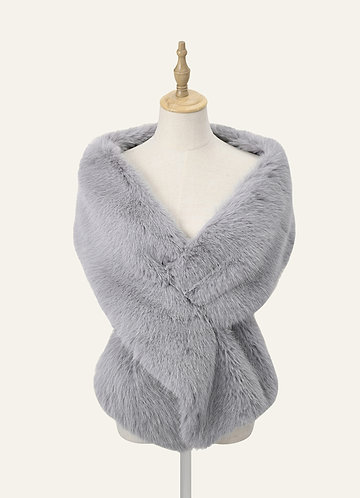 Plush Faux Fur Wrap front
