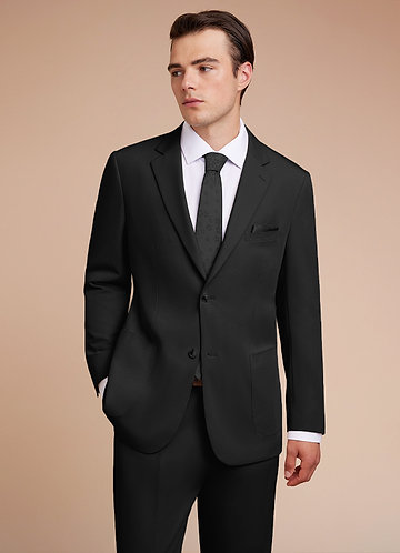 front Owen Black Lightweight Tailored Suit Jacket