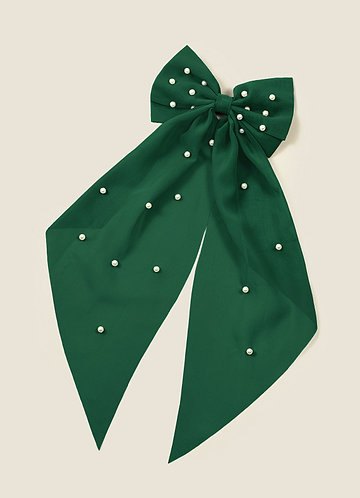 front Grampo de cabelo com laço de pérola