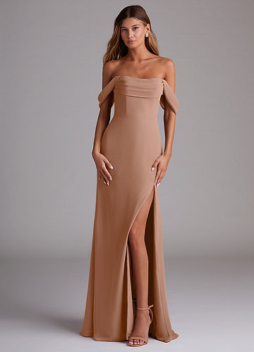 azazie champagne rose dress All Final Sale: Ready to Ship style:sway size:6XL/UK26 Womens High Waisted Wide Wedding