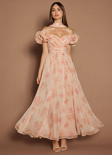 Tania Peach Maxi Dress image1
