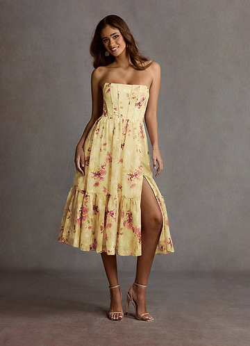 Gigi Light Yellow Midi Dress image1