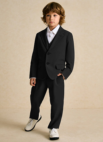 front Oliver Boys Black 3-Piece Suit