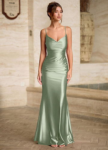 olive green prom dresses Satin Ball Gown With 3D Lace Flowers Lisposa Shoulder to Shoulder Sparkle Army Green Prom Dresses