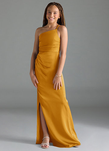 Azazie Eren Junior Klä av Tubklänning i Stretch Satin Plisserad image1