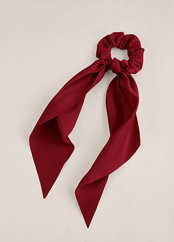front Matching Color Matte Satin Hair Scarf Scrunchie