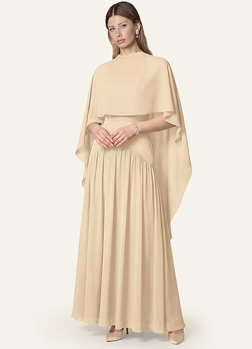 front Azazie Matching Color Chiffon Multiway Cape