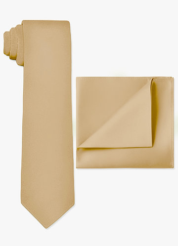 front Set van brede matte satijnen stropdas en pochet