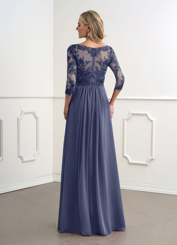 stormy blue mother of the bride dress