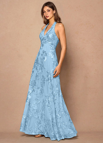 slim fit dress slacks Halter Hourglass Sequins Wedding Guest Dress, Rose_gold main image 0