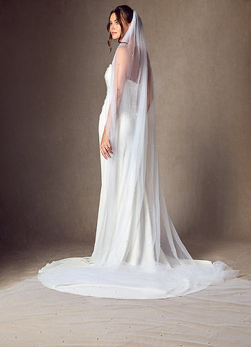 front Jenna Pearl Royal Cathedral Length Veil