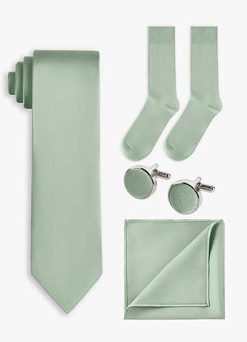 front Matching color 4-Piece Stretch Satin Wide Tie Set