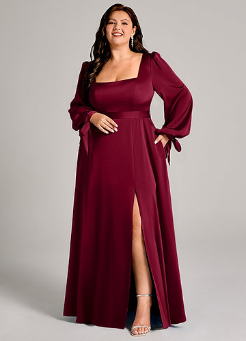 blue dress for baby girl One-Shoulder Sequins Plus Size Bridesmaid Dress with Pockets main image 1