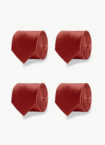 front Matte Satin Matching Groomsmen Tie Set – 4 Pieces