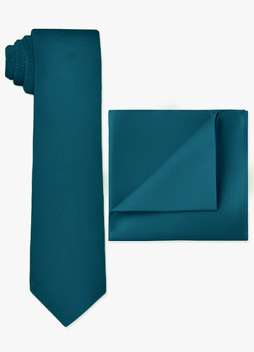 front Conjunto de gravata larga e lenço de bolso em cetim fosco