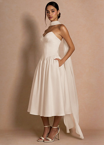 Teylora Cream Midi Dress image1