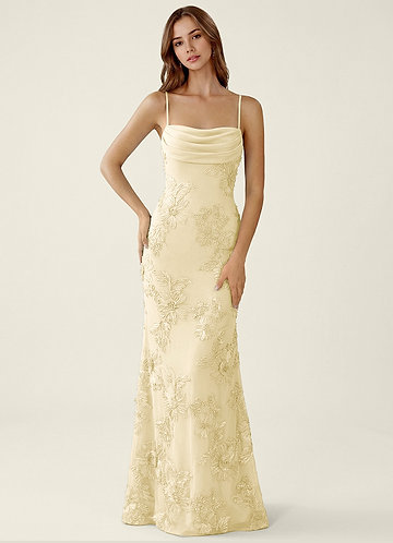 Bellatrix Yellow 3D Flowers Corset Mermaid Lace Up Back Prom Dress image1