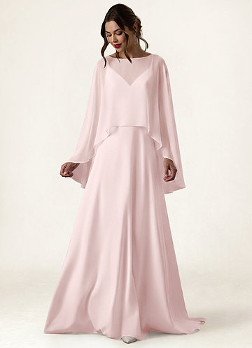 front Azazie Matchende farve chiffon høj lav transparent kappe