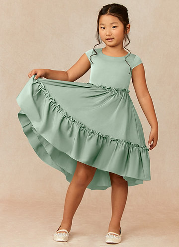 Azazie Lee Klänningar för brudeflicka Klä A-Line i Stretch Satin Rosett image1