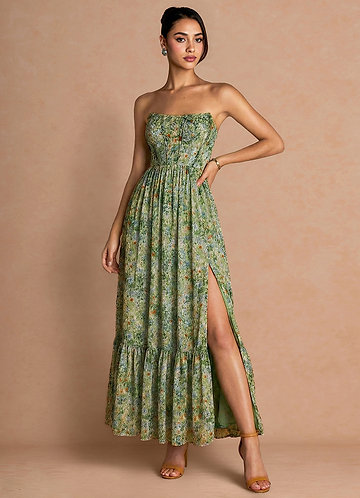 Vestido Flores Verdes Maxi Portia image1