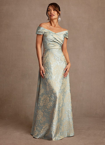 floral mother of thebride dresses Satin One-Shoulder Mother of the Bride Dress with Floral Ruffle  MM015   Viniodress