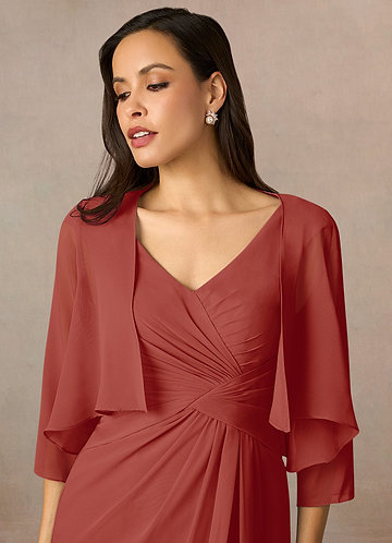 front Azazie Matching Color Fisher Chiffon Wrap