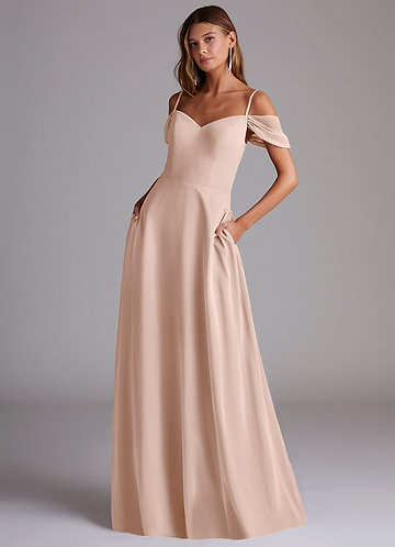 english rose color bridesmaid dresses Matte satin dress