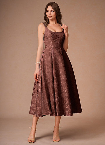 Briac Mocha Coco A-line Midi Dress image1