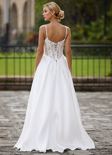 Nimbus White Cutout Corset Satin Prom Dress image1