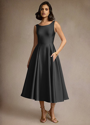 Tamsin Black Midi Dress image1