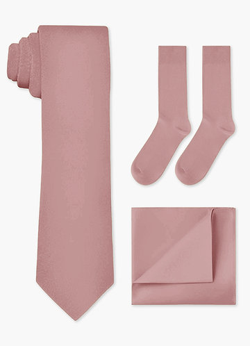 front Matching Matte Satin Wide Tie & Pocket Square & Socks Set