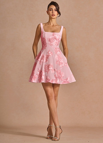 pink mini dresses formal short pink sequin dress Primavera Couture 3891 Size 2 Neon Pink Short Fitted Sequin Formal Slit Cocktail Prom Dress Backless Corset