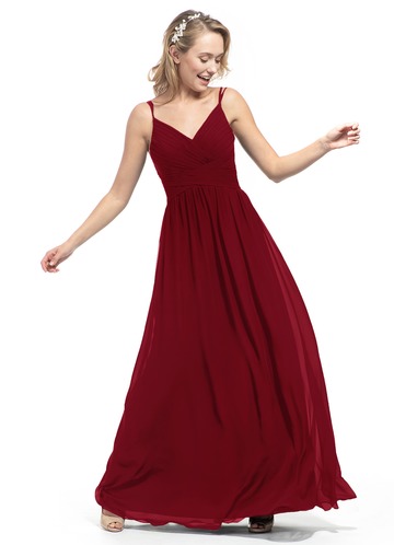 red wine bridesmaid dresses long