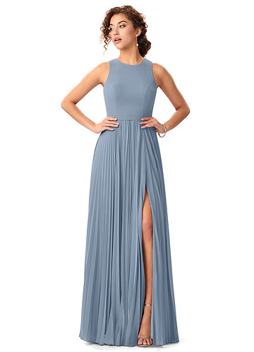 dusky blue bridesmaid dresses