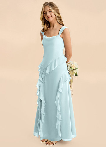 light turquoise bridesmaid dresses Maxi Cheap Chiffon Long Blue Wedding Guest Dress APD3519 Taglia:58 and a flattering sheath/column Neckline_Illusion Blue Enchanted Ball Gown,