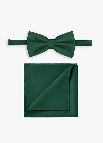 front Ensemble nœud papillon et pochette en satin extensible