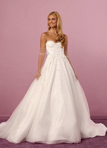 Barbie ♥ Azazie Wedding Dresses Ball-Gown Lace Tulle Cathedral Train Dress image1