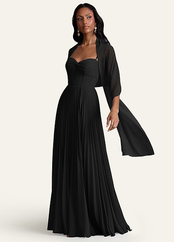 knee length dresses for ladies Chelle Chiffon Wrap Shawl with Feather Trim main image 0