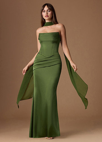 Sorrel Olive Green Corset Two-Piece Sets image1