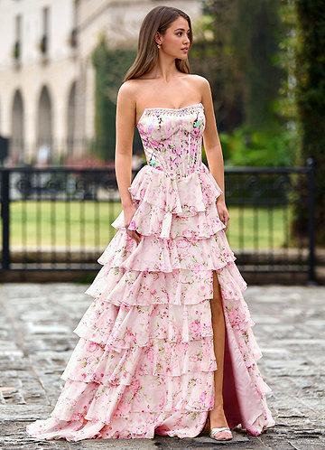 Papapym Rose Robe de bal imprimée de fleurs image1