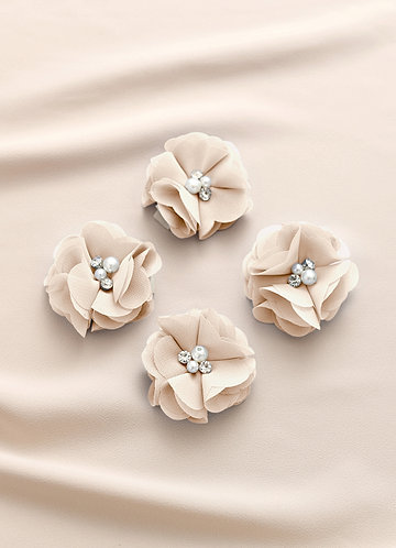front Four-Piece Matching Color Chiffon Hair Clip Set