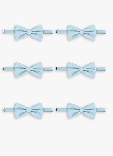 front Adjustable Stretch Satin Bow Tie – 6-Piece Set
