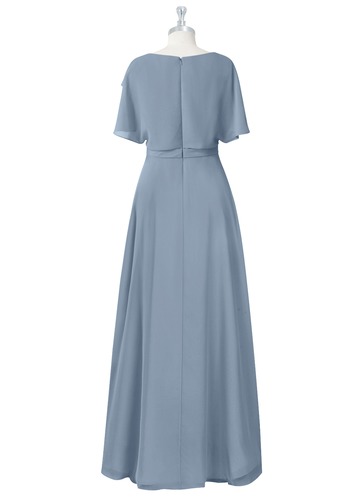 Dusty Blue Modest Bridesmaid Dresses | Azazie