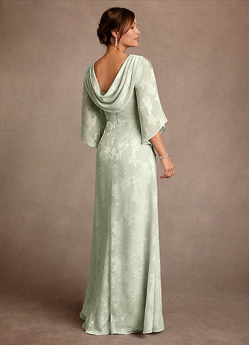 fitted lace wedding dress Belted 3/4 Sleeves Tulle Tea Length Mother of The Bride Dress main image 0